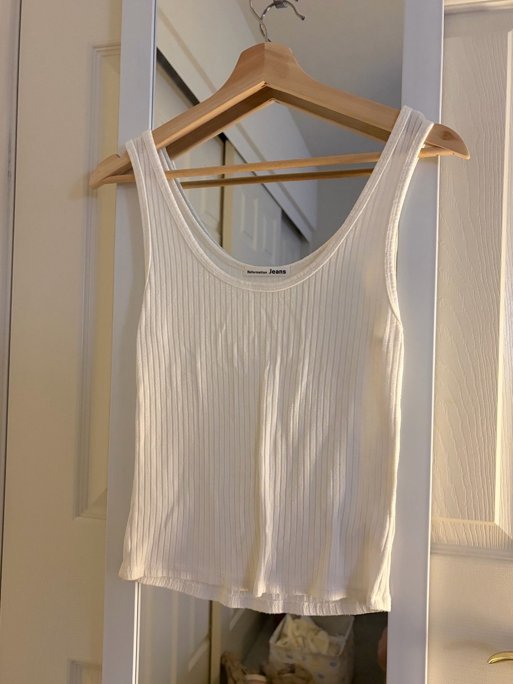 Reformation Ribbed Tank Top White XS